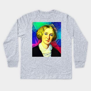 George Eliot Colourful Portrait | George Eliot Artwork 7 Kids Long Sleeve T-Shirt